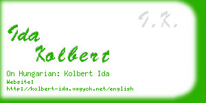 ida kolbert business card